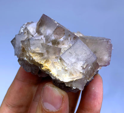Natural Purple Cubic Fluorite, Phantom Fluorite Specimen - 120 gram