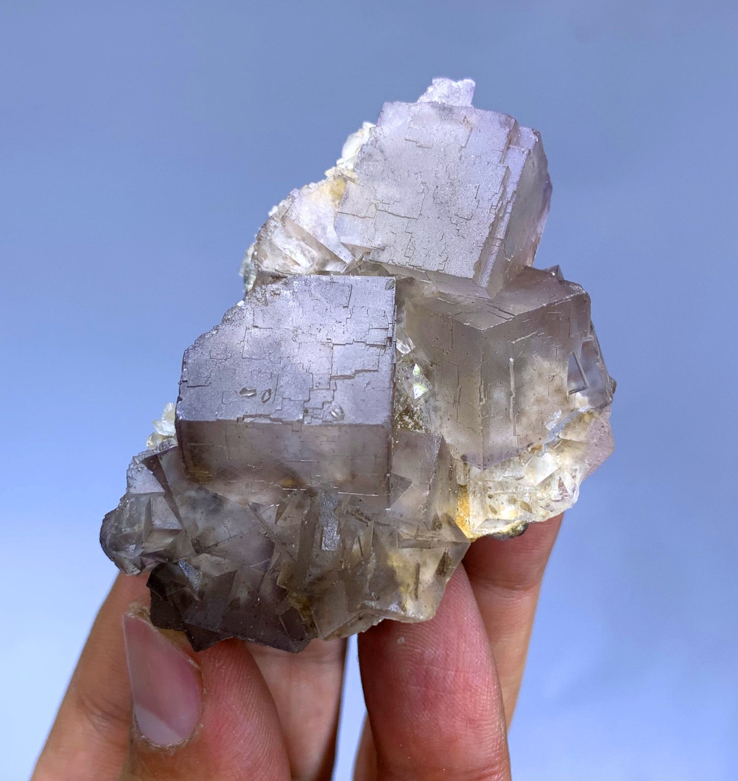 Natural Purple Cubic Fluorite, Phantom Fluorite Specimen - 120 gram