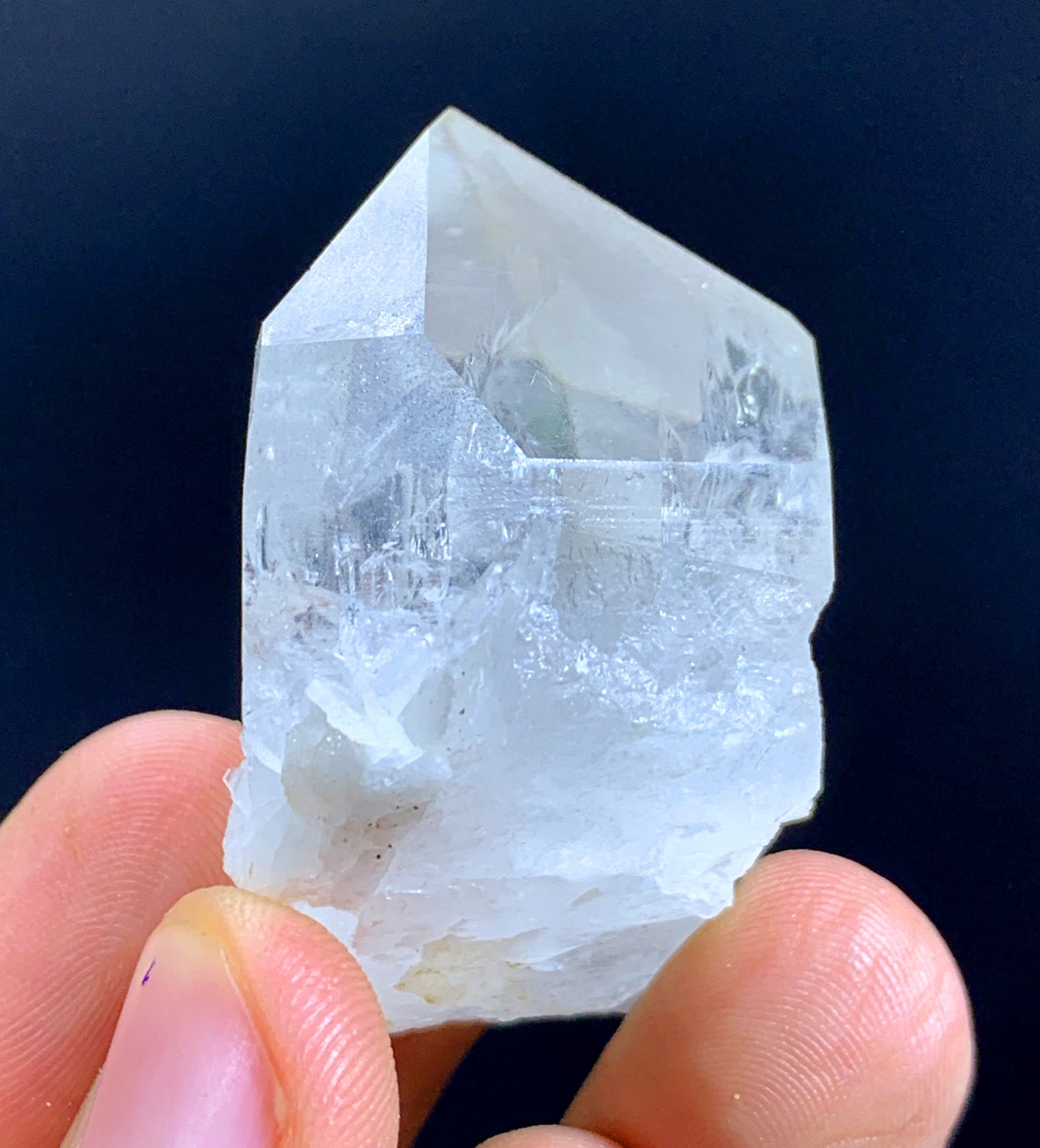 Natural Terminated Green Cap tourmaline Crystal On Quartz - 34 Gram