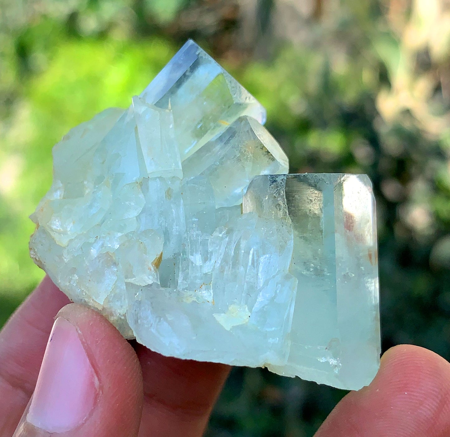 Natural Terminated Blue Aquamarine cluster from Pakistan