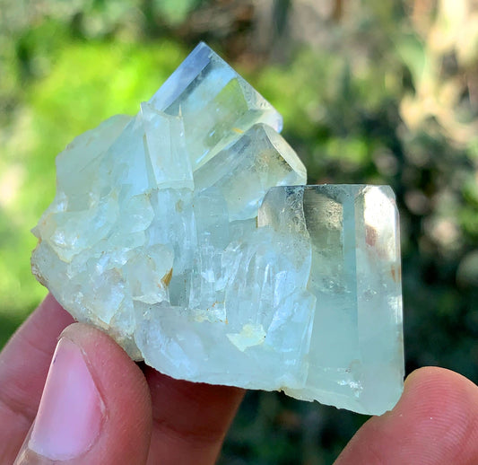 Natural Terminated Blue Aquamarine cluster from Pakistan