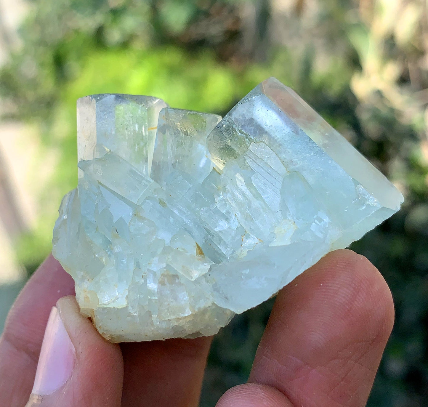 Natural Terminated Blue Aquamarine cluster from Pakistan
