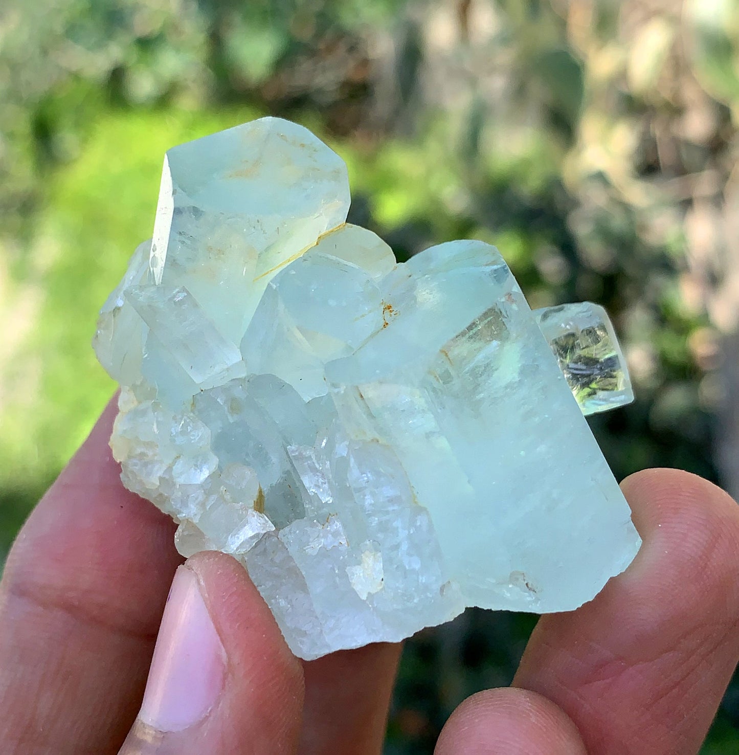 Natural Terminated Blue Aquamarine cluster from Pakistan