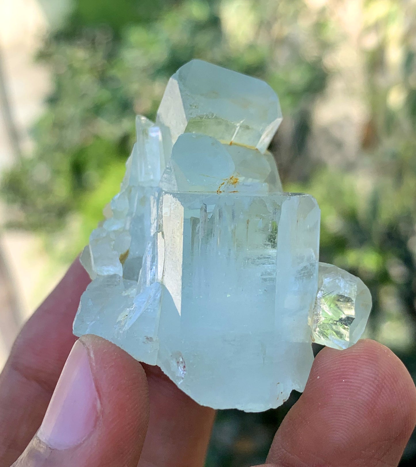 Natural Terminated Blue Aquamarine cluster from Pakistan