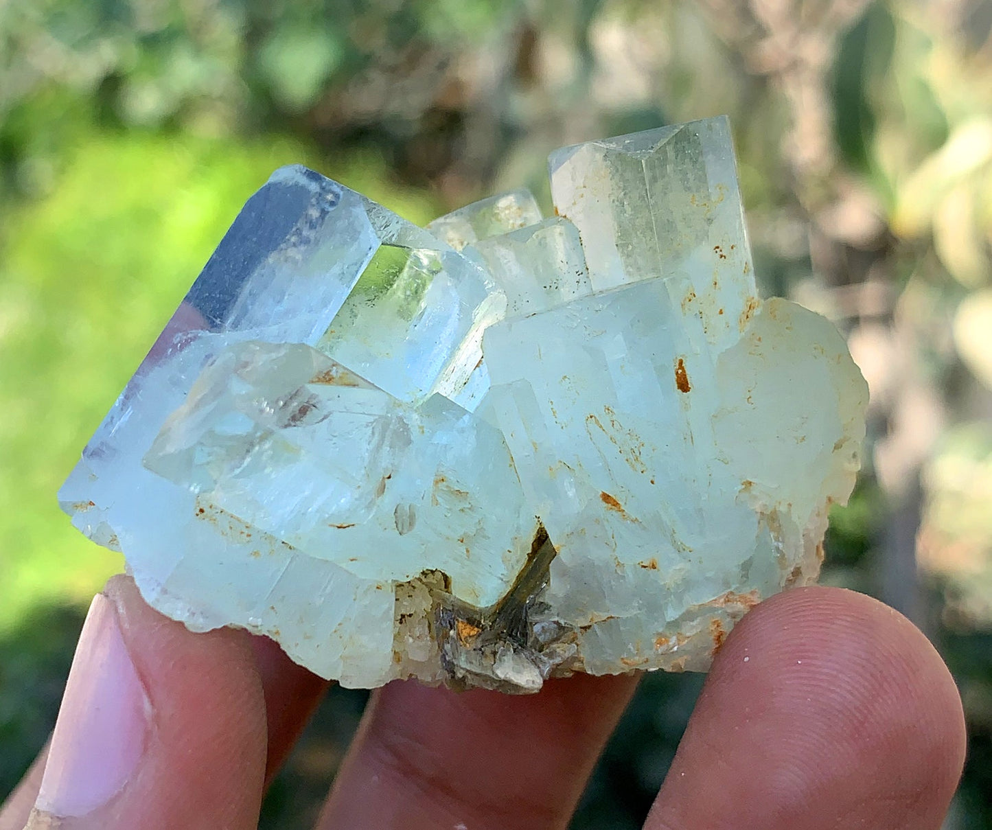 Natural Terminated Blue Aquamarine cluster from Pakistan