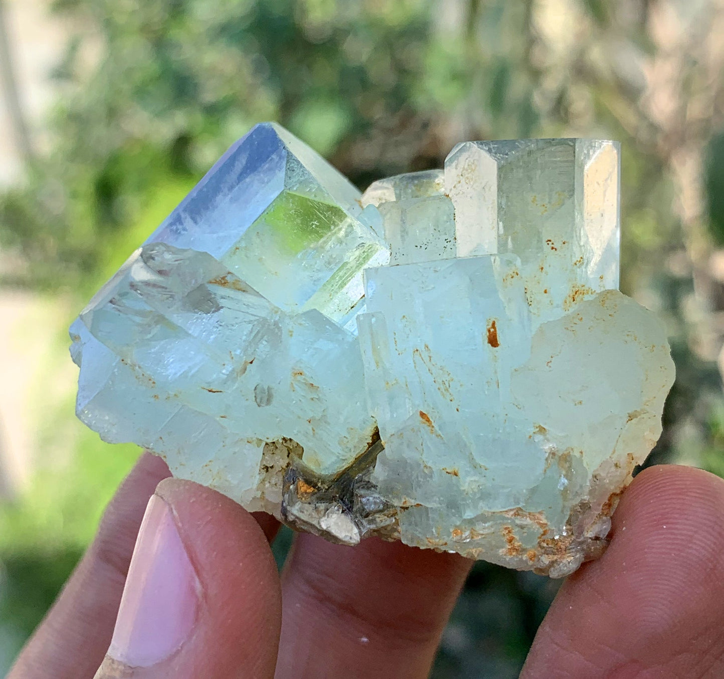 Natural Terminated Blue Aquamarine cluster from Pakistan