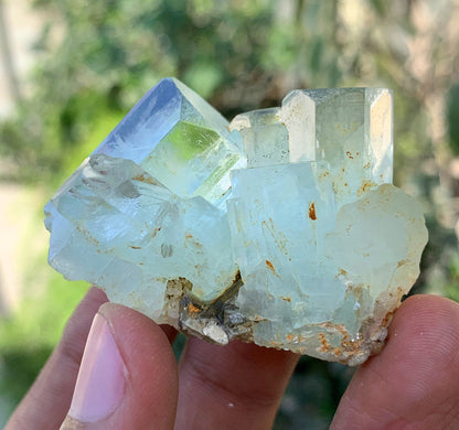 Natural Terminated Blue Aquamarine cluster from Pakistan