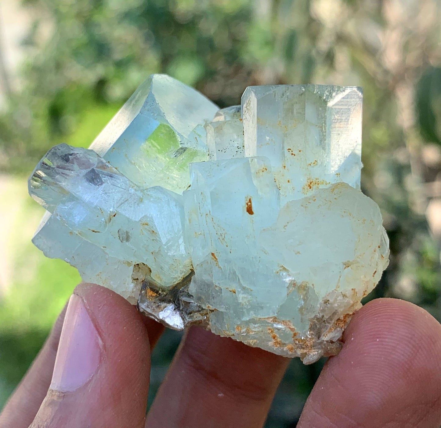 Natural Terminated Blue Aquamarine cluster from Pakistan