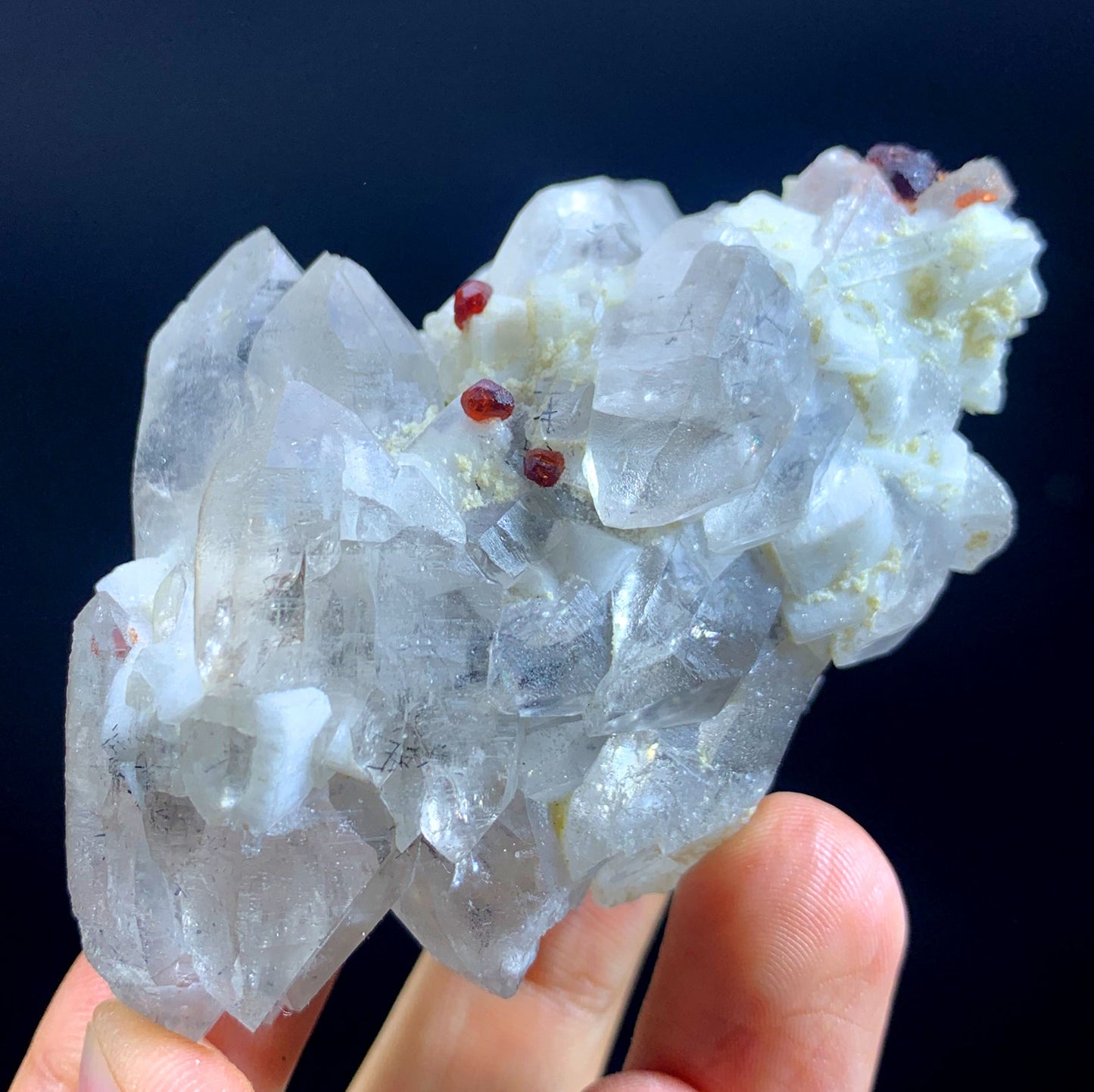 Red Garnet Crystals On Quartz From Pakistan / 120 Gram