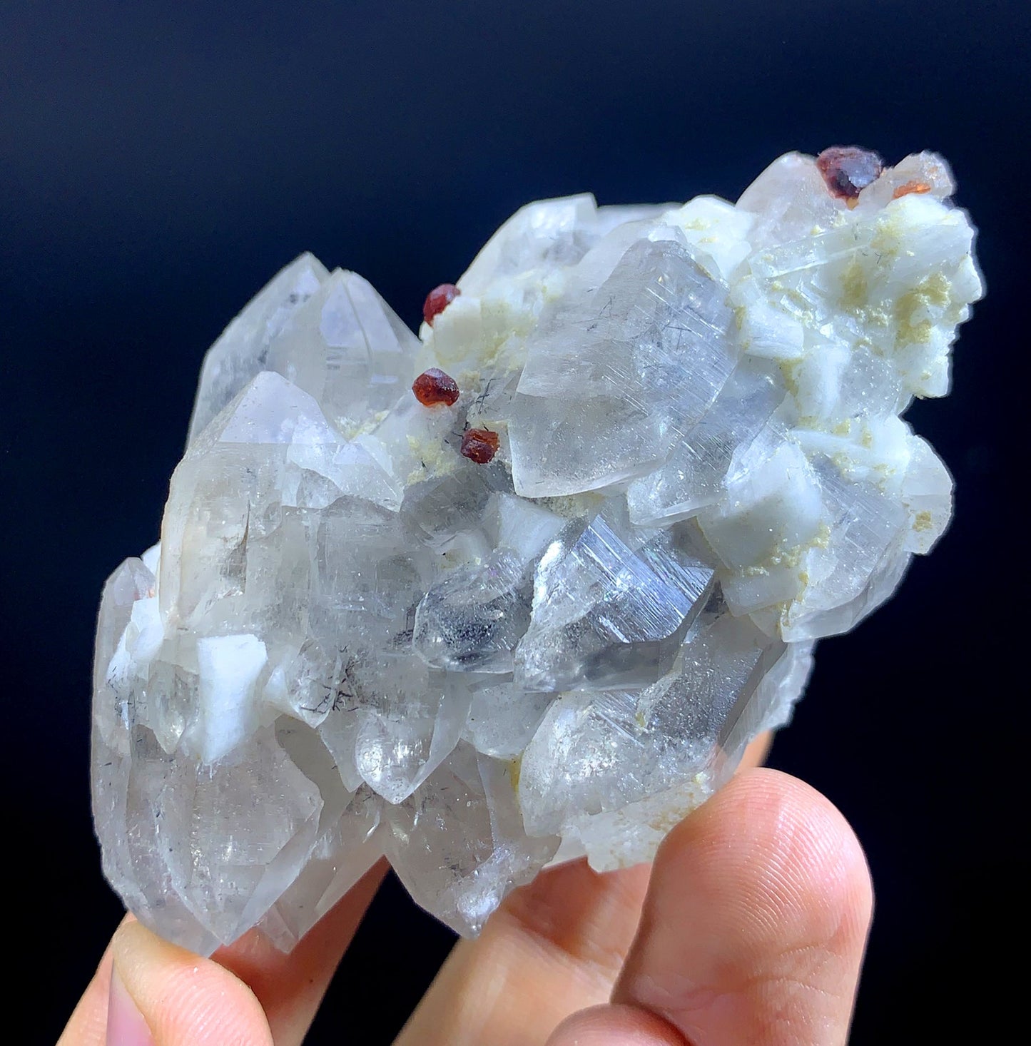 Red Garnet Crystals On Quartz From Pakistan / 120 Gram