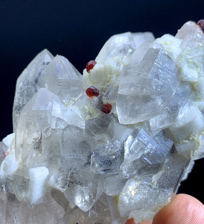 Red Garnet Crystals On Quartz From Pakistan / 120 Gram
