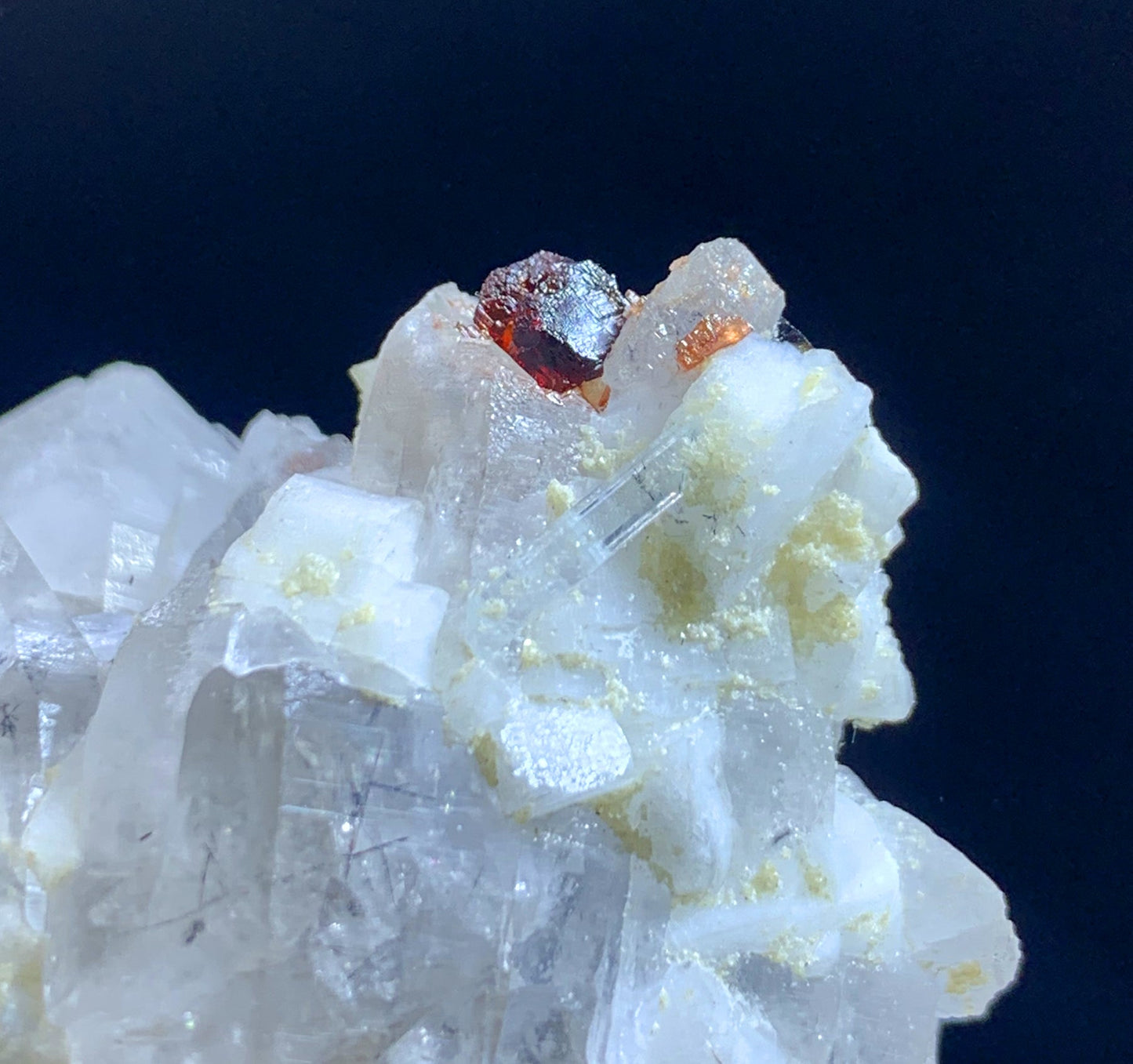 Red Garnet Crystals On Quartz From Pakistan / 120 Gram