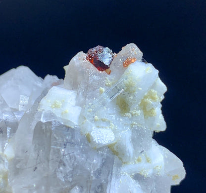 Red Garnet Crystals On Quartz From Pakistan / 120 Gram