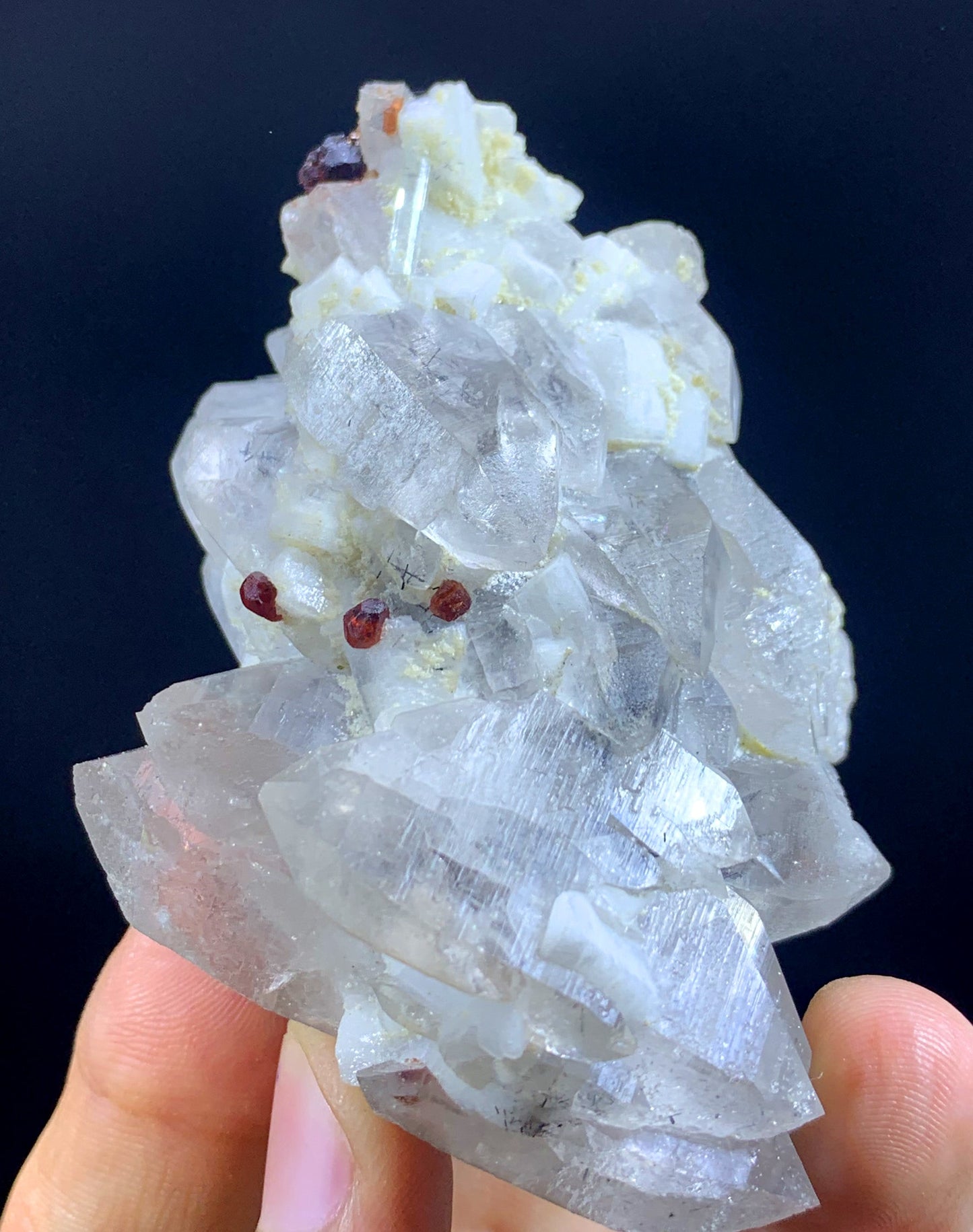 Red Garnet Crystals On Quartz From Pakistan / 120 Gram