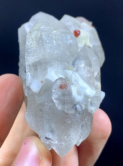Red Garnet Crystals On Quartz From Pakistan / 120 Gram