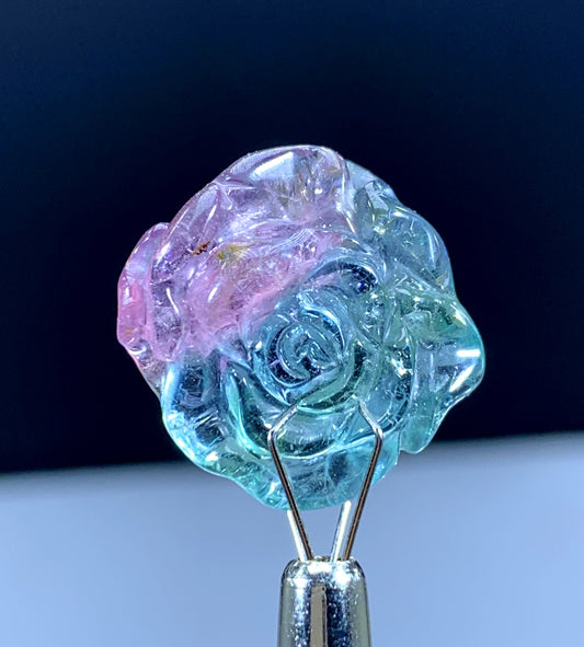19.40 Carats Amazing BiColor Tourmaline Carving From Afghanistan