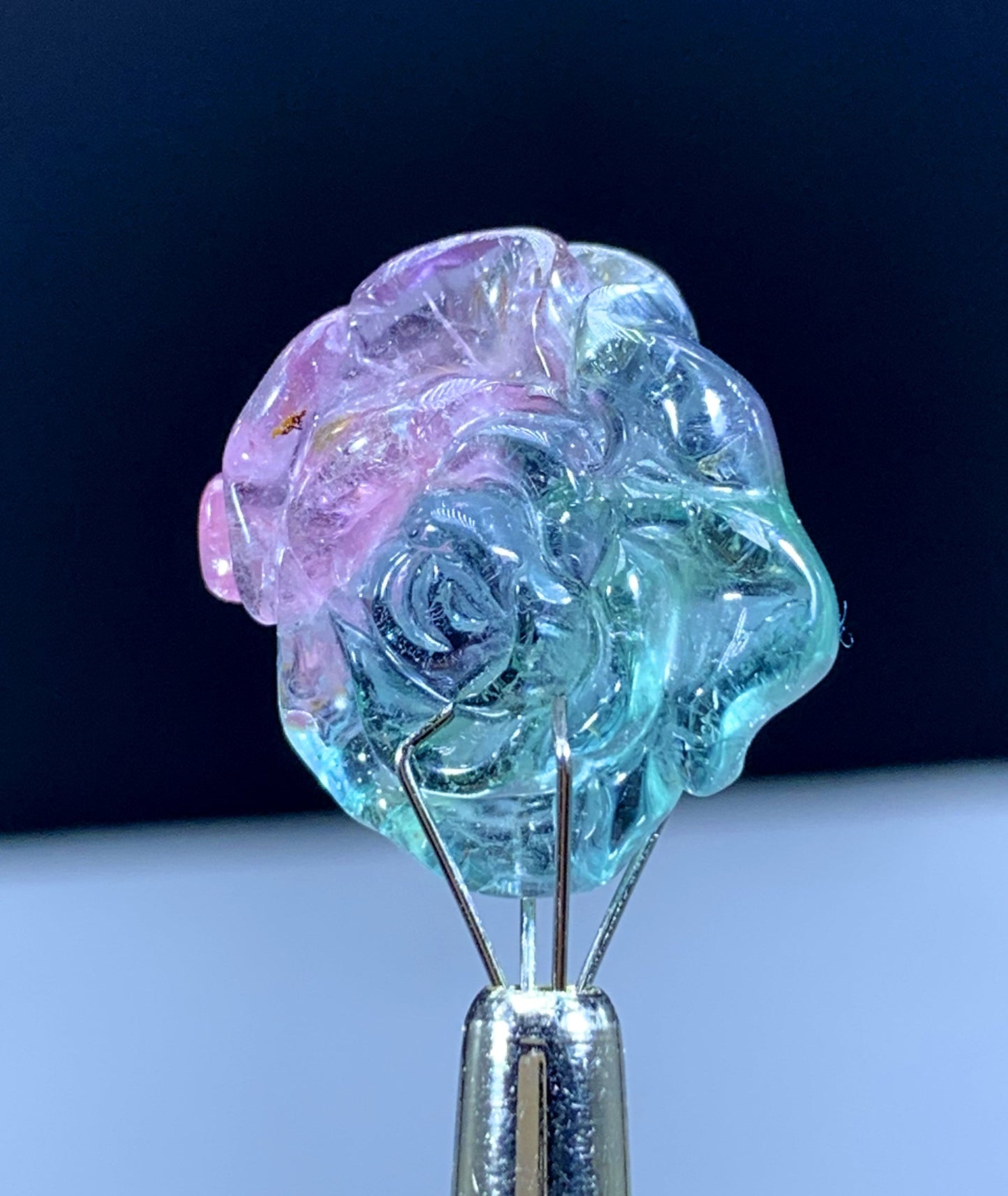 19.40 Carats Amazing BiColor Tourmaline Carving From Afghanistan