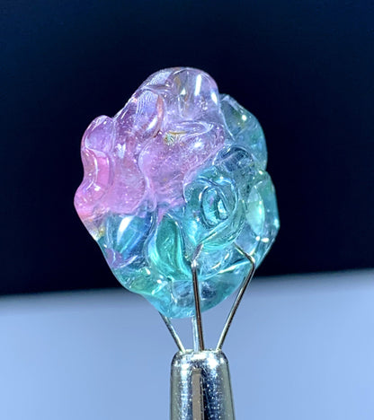 19.40 Carats Amazing BiColor Tourmaline Carving From Afghanistan