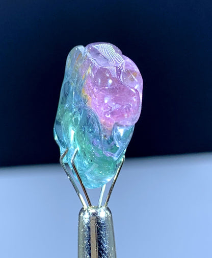19.40 Carats Amazing BiColor Tourmaline Carving From Afghanistan