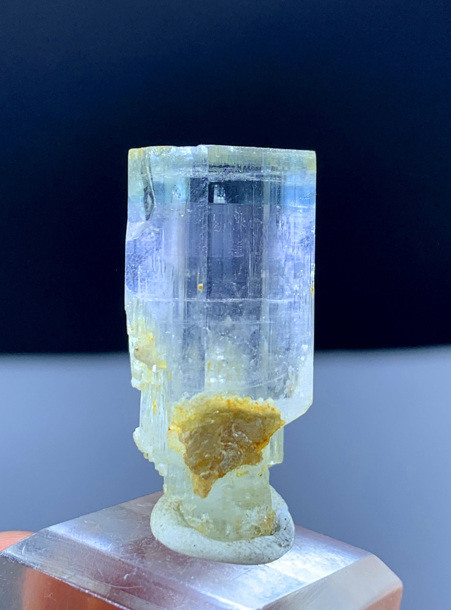 Terminated Bi Color Aquamorganite Var Beryl From Pakistan - 13 Gram