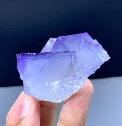 Natural Cubic Purple Phantom Fluorite Crystal From Pakistan - 106 Gram