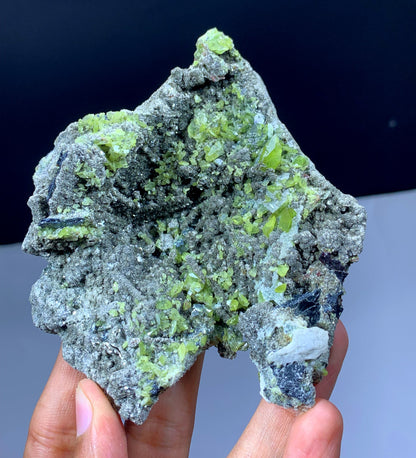 Green Titanite Sphene Crystals On Matrix From Skardu Pakistan - 185 Gram