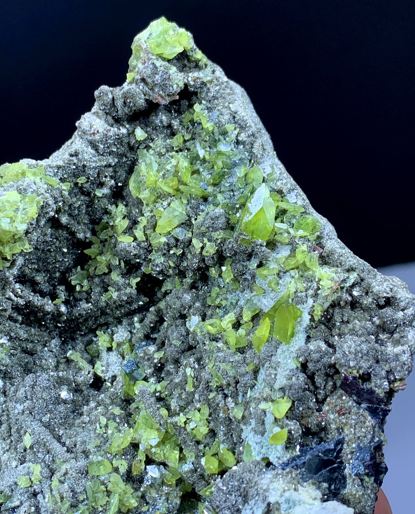 Green Titanite Sphene Crystals On Matrix From Skardu Pakistan - 185 Gram
