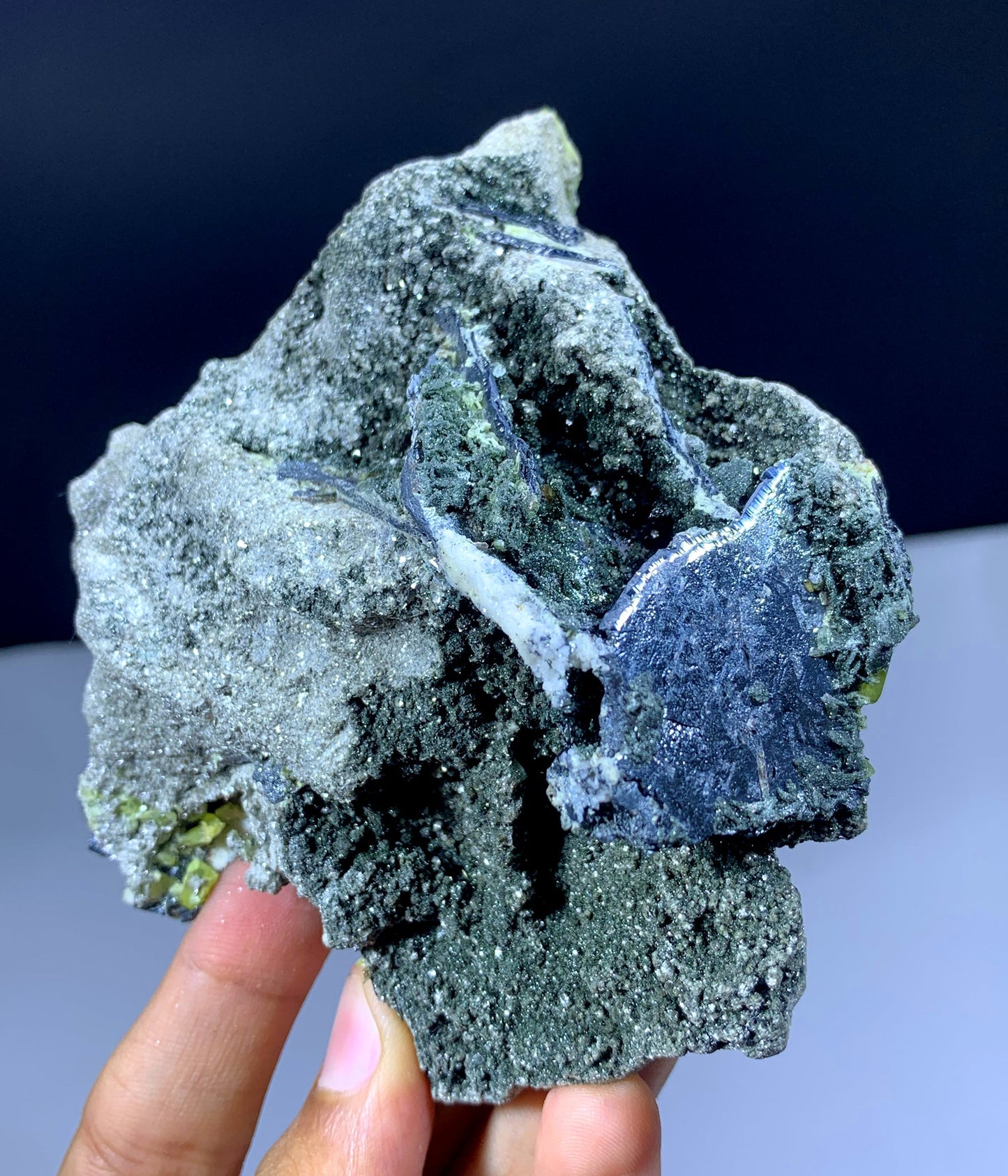Green Titanite Sphene Crystals On Matrix From Skardu Pakistan - 185 Gram