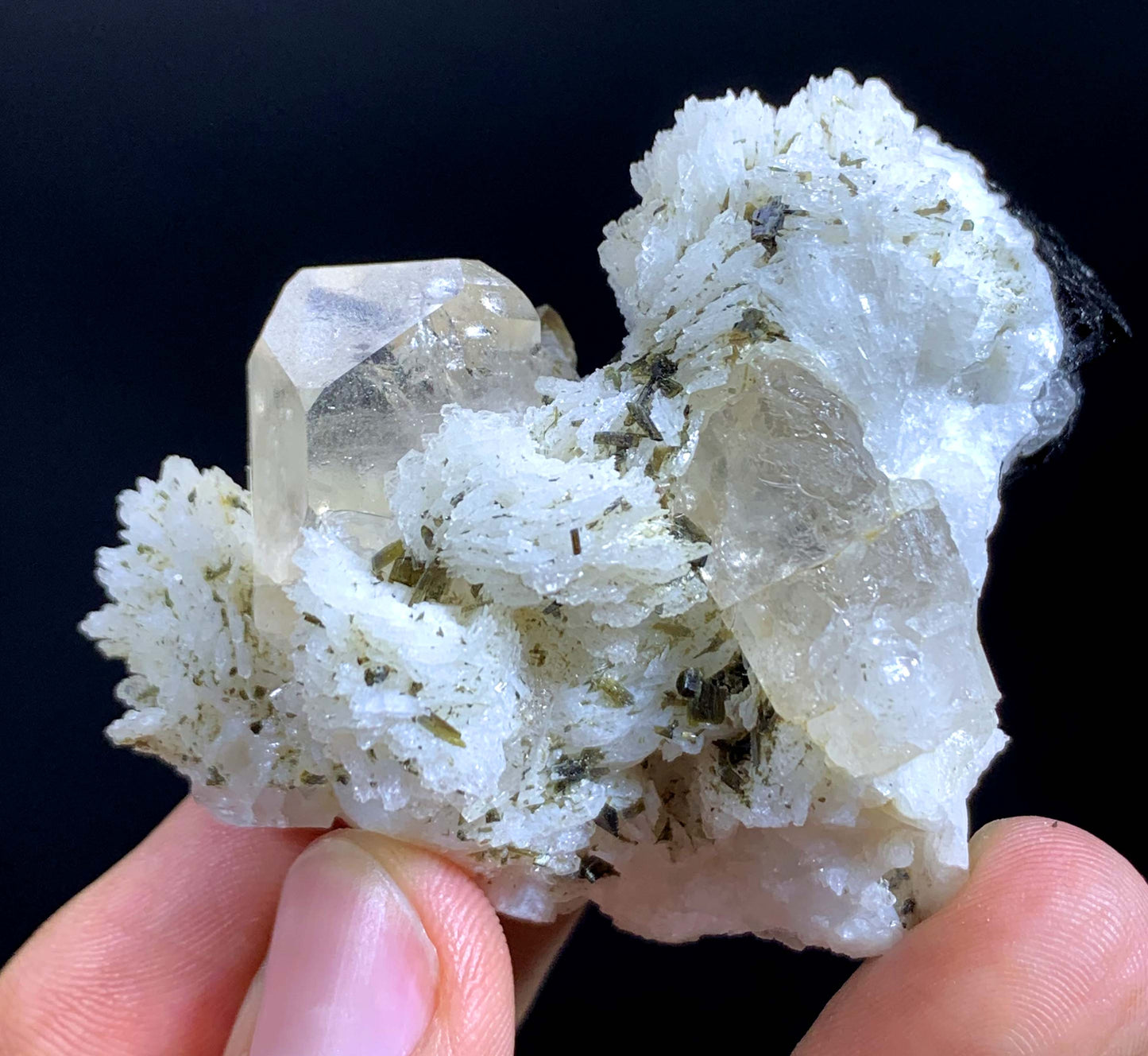 Topaz Crystal With Albite And Tourmaline From Pakistan - 67 Gram