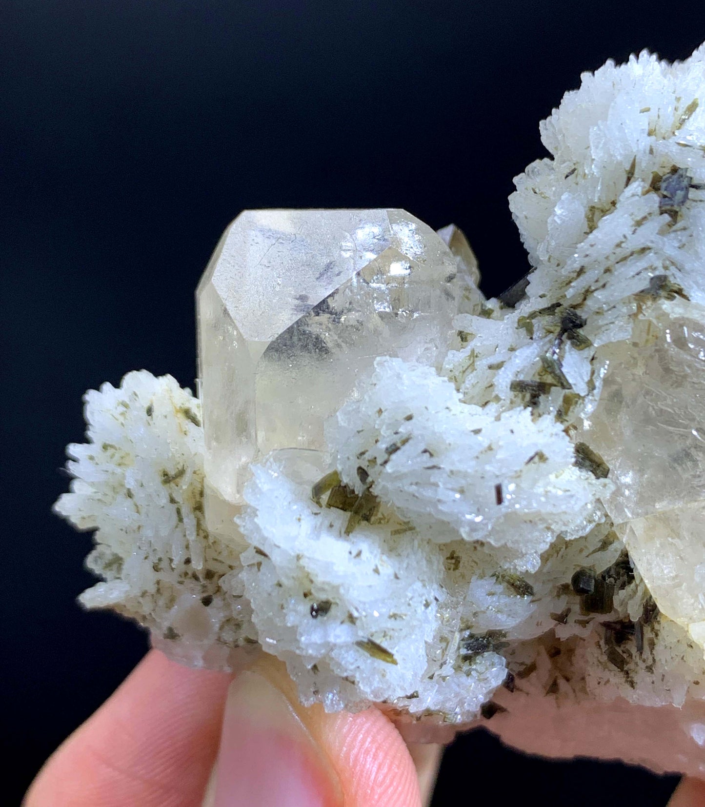 Topaz Crystal With Albite And Tourmaline From Pakistan - 67 Gram