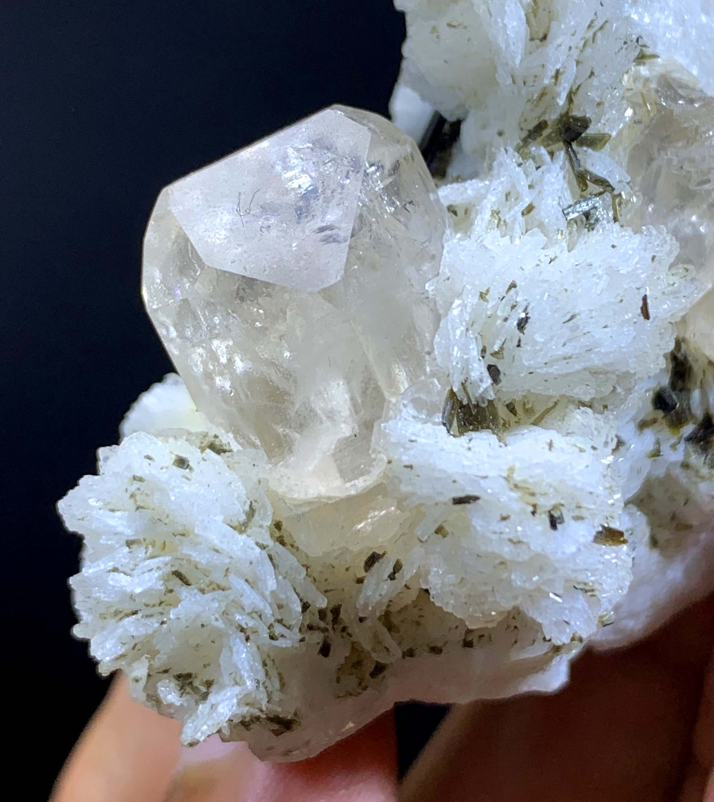 Topaz Crystal With Albite And Tourmaline From Pakistan - 67 Gram