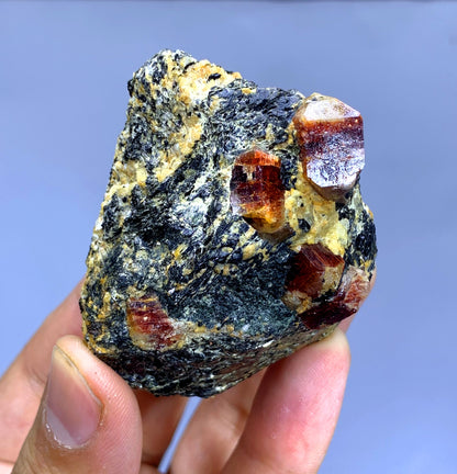 Natural Red Color Zircon on Matrix from Pakistan - 137 gram