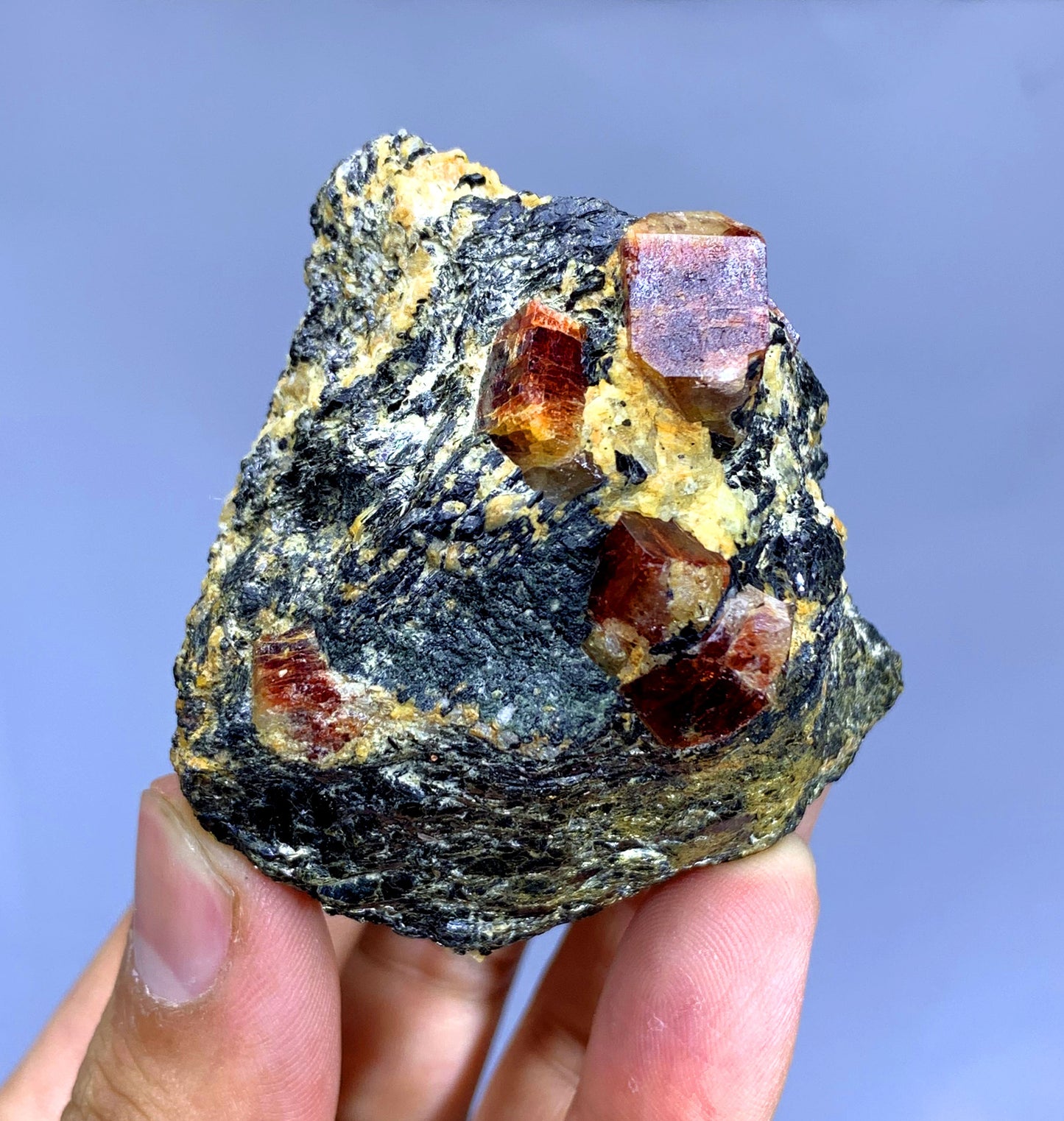 Natural Red Color Zircon on Matrix from Pakistan - 137 gram