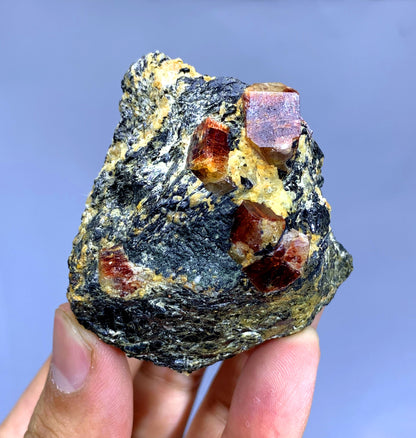 Natural Red Color Zircon on Matrix from Pakistan - 137 gram