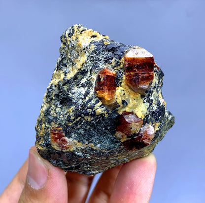 Natural Red Color Zircon on Matrix from Pakistan - 137 gram