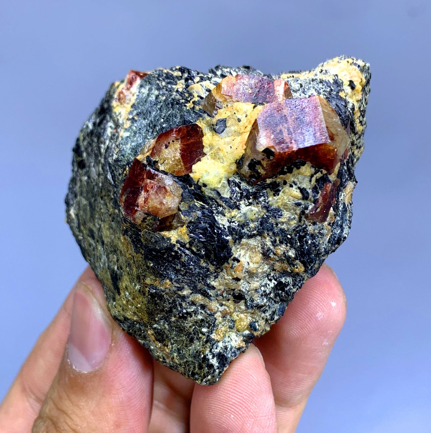 Natural Red Color Zircon on Matrix from Pakistan - 137 gram