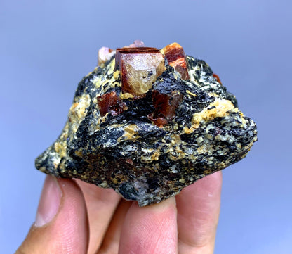 Natural Red Color Zircon on Matrix from Pakistan - 137 gram