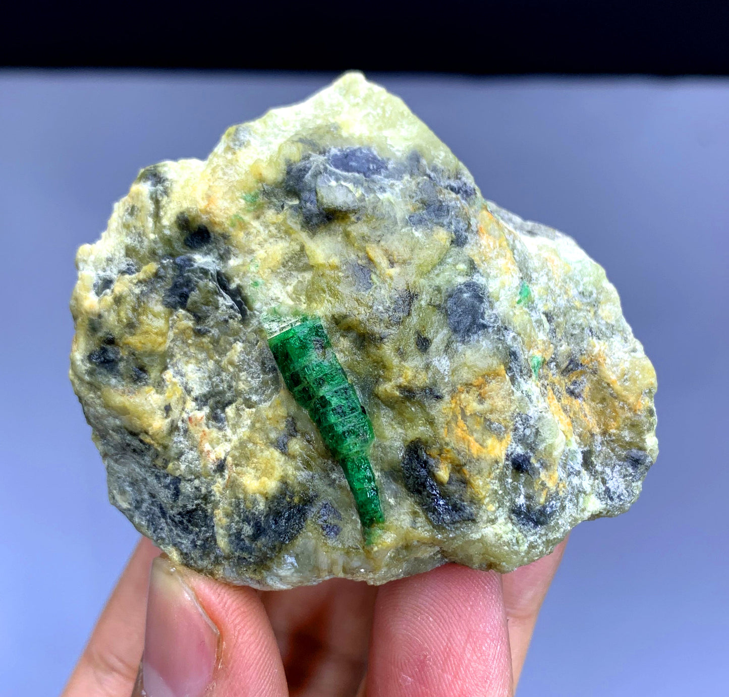 Natural Green Emerald Crystal on Matrix from Afghanistan - 153 gram
