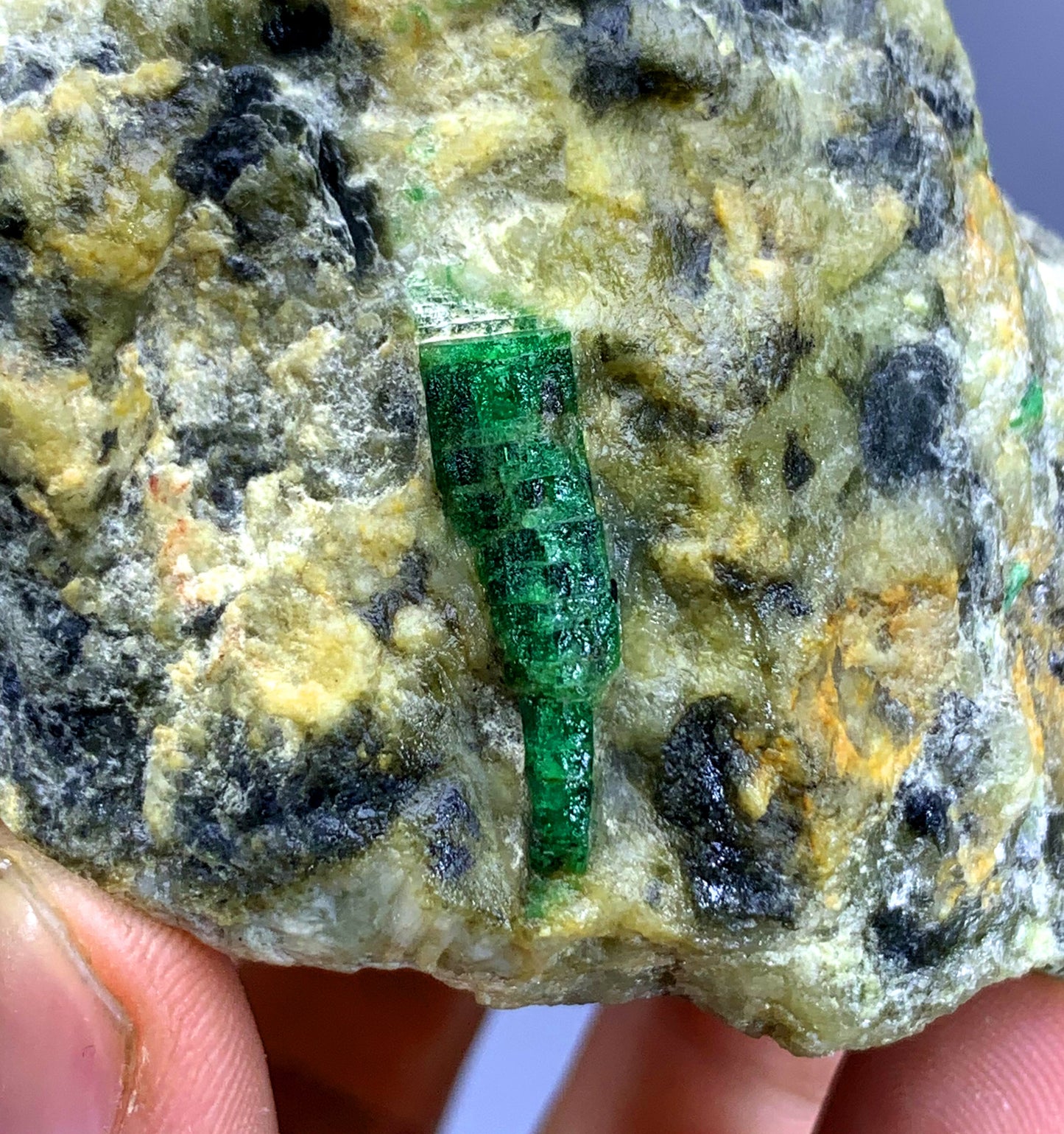 Natural Green Emerald Crystal on Matrix from Afghanistan - 153 gram