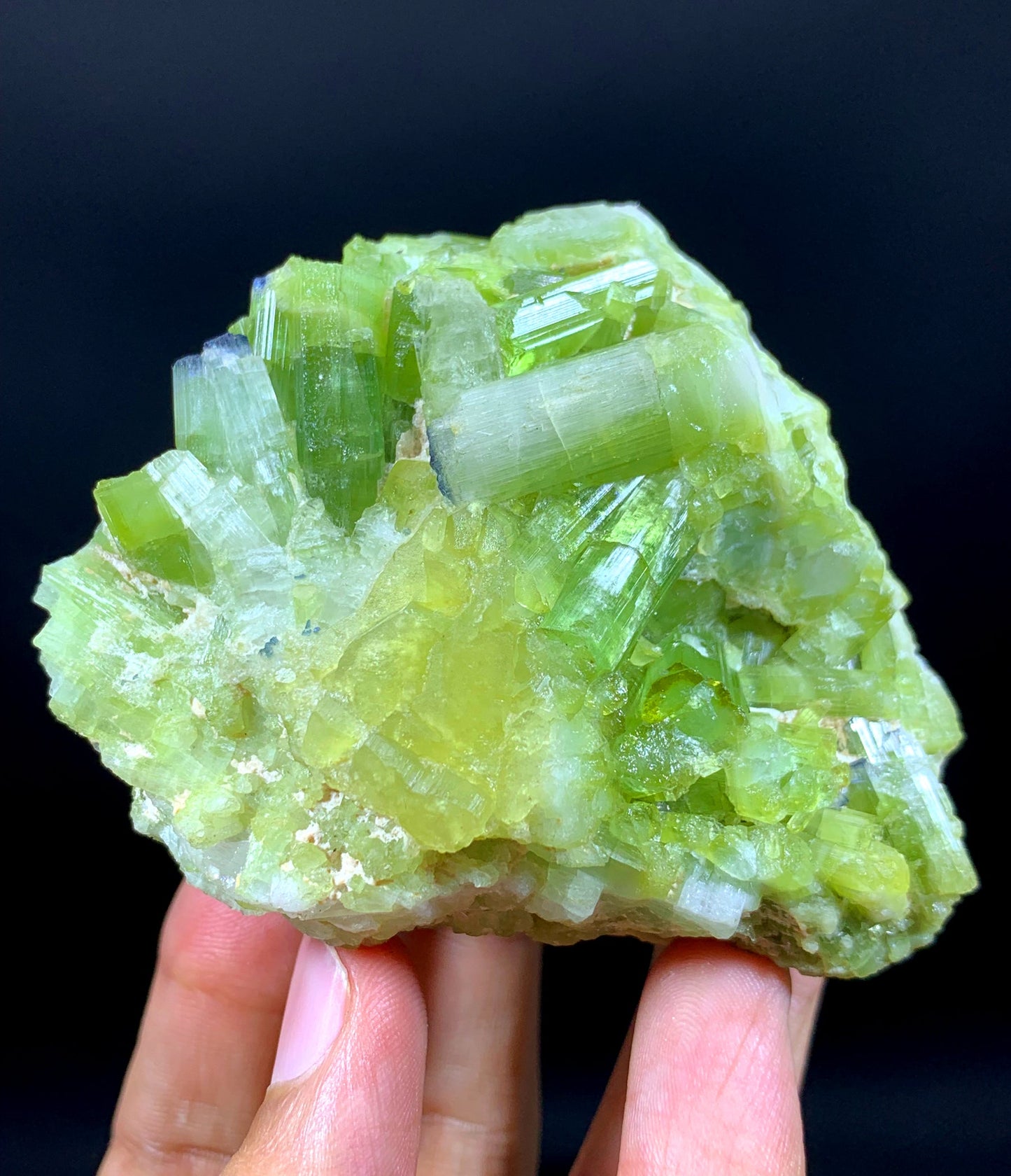 Natural Green Tourmaline Cluster From Afghanistan - 209 Gram
