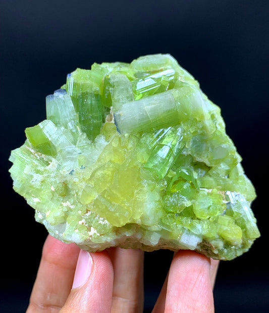 Natural Green Tourmaline Cluster From Afghanistan - 209 Gram