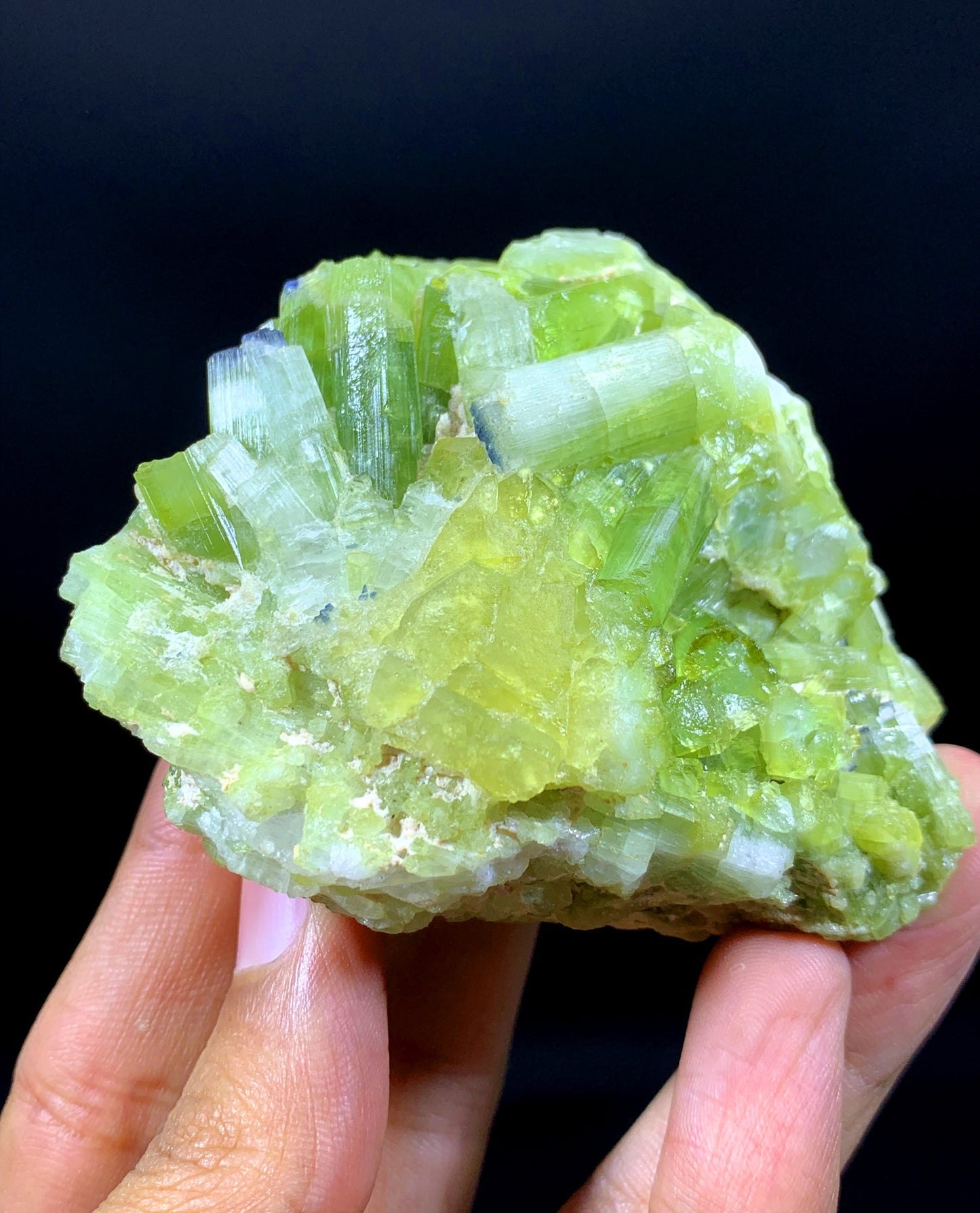 Natural Green Tourmaline Cluster From Afghanistan - 209 Gram