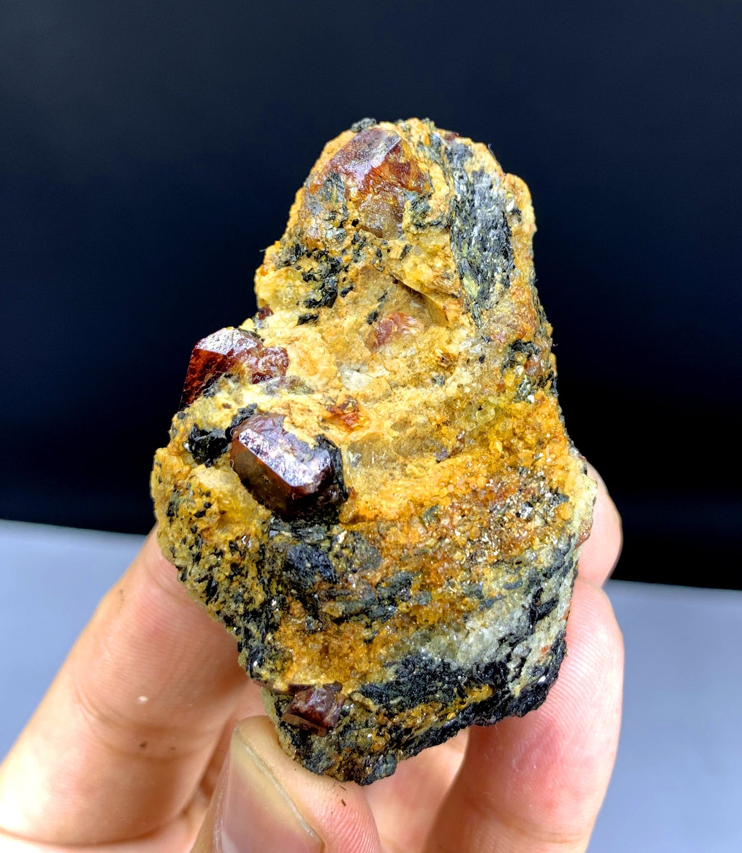 Natural Red Color Zircon on Matrix - 79 gram