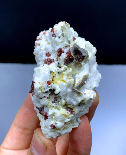Natural Red Color Garnet Crystals on Matrix from Pakistan - 91 grams
