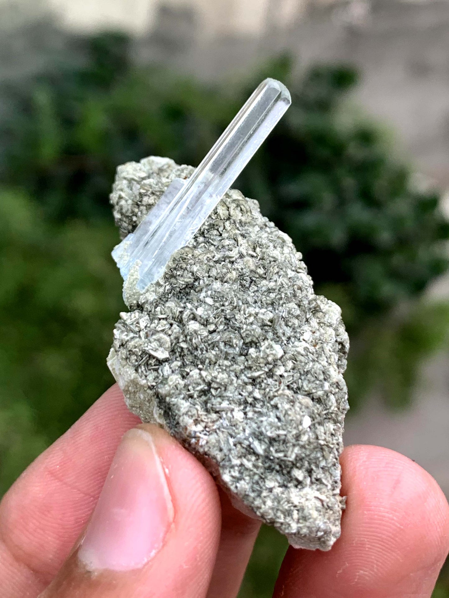 Transparent blue Aquamarine Crystal On Matrix From Pakistan 35.25 Carats