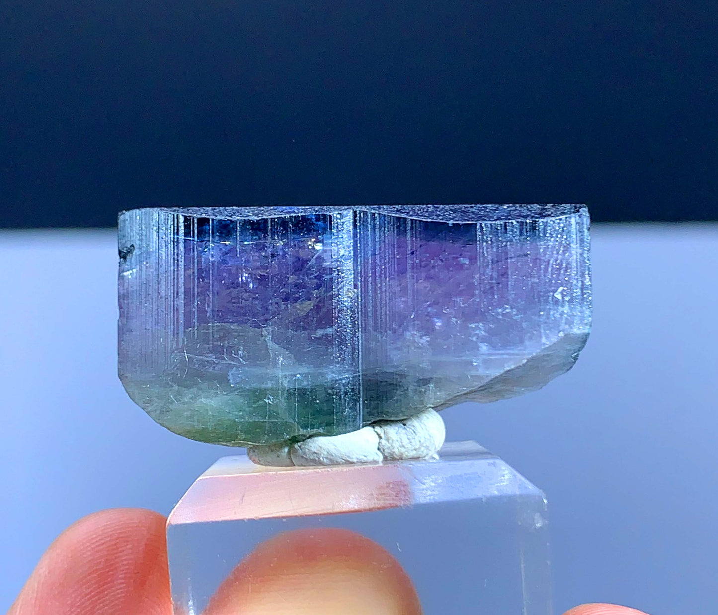 Terminated Gem Grade Tri Color Tourmline Crystal From Aghanistan - 23 Gram