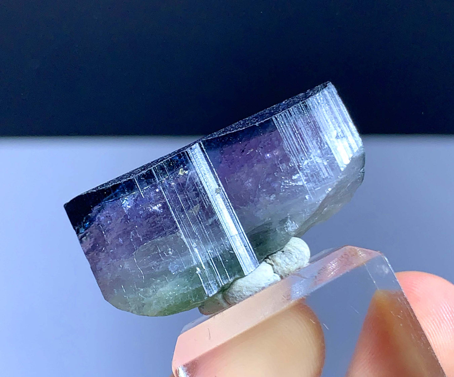 Terminated Gem Grade Tri Color Tourmline Crystal From Aghanistan - 23 Gram