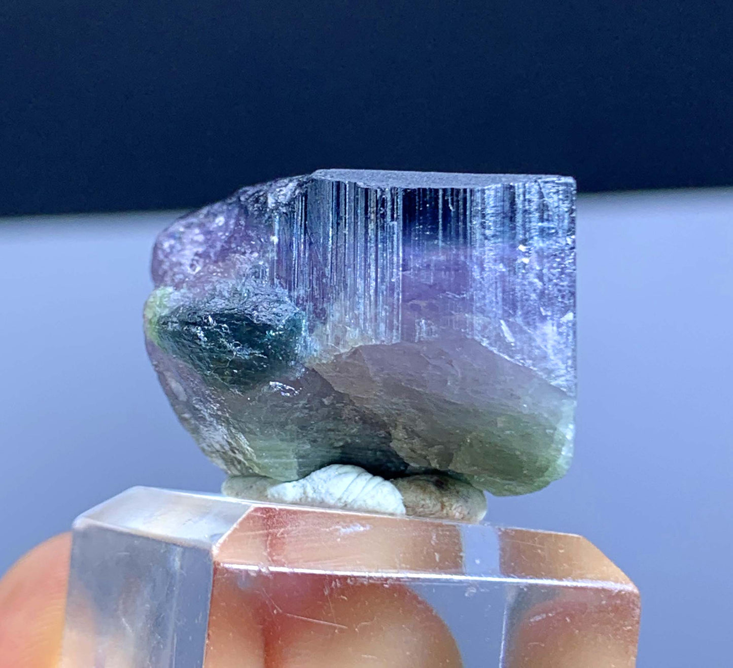 Terminated Gem Grade Tri Color Tourmline Crystal From Aghanistan - 23 Gram