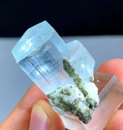 Natural Terminated Blue Aquamarine Crystal From Skardu Pakistan - 65.05 CTS