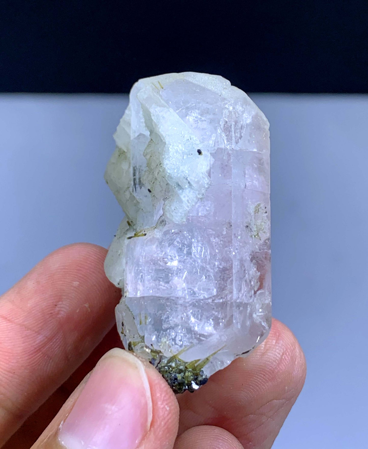 Pink Aquaamorganite With Green Tourmalines And Albite From Afghanistan 33 Gram